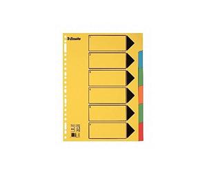 Esselte 2230625 - Divisore A4, numero di tasti 6, multicolore