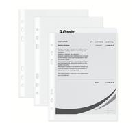 Esselte 23782 Plastic Punched Pocket , Clear Matt Finish, Top Open, 43 Micron Po