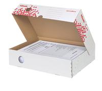 ESSELTE - 623910 - Scatola archivio Speedbox - dorso 8 cm - 35 x 25 cm - apertura totale - bianco e rosso - Esselte - 74728 - Conf. da 25 Pz.