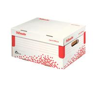 ESSELTE - 623911 - Scatola container Speedbox - Small - 25,2 x 35,5cm - dorso 19,3 cm - bianco e rosso - Esselte - 74729 - Conf. da 15 Pz.