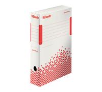 ESSELTE - 623985 - Scatola archivio Speedbox - dorso 8 cm - 35 x 25 cm - bianco e rosso - Esselte - 74725 - Conf. da 25 Pz.