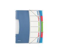 Esselte 624029 Libro monitore, Formato A4, 6 scomparti indicizzati, Chiusura a elastico, Polipropilene, Traslucido, VIVIDA