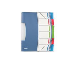 Esselte 624029 Libro monitore, Formato A4, 6 scomparti indicizzati, Chiusura a elastico, Polipropilene, Traslucido, VIVIDA