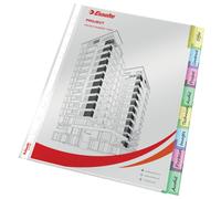 Esselte, Busta trasparente con 8 tasti per raccoglitori ad anelli A4, Cartellina