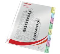 ESSELTE Busta Index a perforazione - 8 tasti - f.to A4 - PPL lucido - Multicolor - 414150