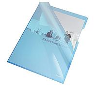 Cartelline a L - PVC - liscio - 21x29,7 cm - blu cristallo - Esselte - conf. 25 pezzi
