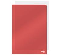 25 CARTELLINE A L 21X29,7 PVC LISCIA CRISTALLO ROSSO ESSELTE
