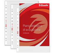 Esselte Buste Perforate Deluxe, in PPL Antiriflesso, per Archiviare e Conservare Documenti in Formato 22x30 cm, Confezione da 50 Buste, 395097600