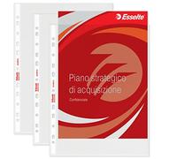 Esselte Buste Perforate Deluxe, in PPL Antiriflesso, Trasparente (Antiriflesso Standard), 22x30 cm, Confezione da 25 Buste, 392597600