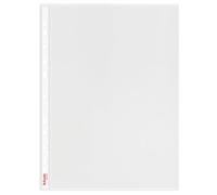 Esselte Buste perforate di qualità in PP 85 micron, 30% Plastica Riciclata pre-consumo, 100% Riciclabili, Formato A4, Finitura trasparente opaca, Apertura lato sinistro, Confezione da 100, 56143