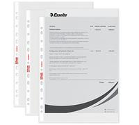 Esselte Buste Perforate Essentials, in PPL Antiriflesso, per Archiviare e Conservare Documenti in Formato A4, Confezione da 100 Buste, 392713000