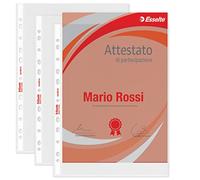 Esselte Buste Perforate Office, in PPL Antiriflesso, per Archiviare e Conservare Documenti in Formato A4, Confezione da 50 Buste, 395075300
