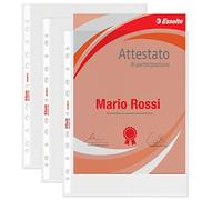 Esselte Buste Perforate Office, in PPL Antiriflesso, per Archiviare e Conservare Documenti in Formato 22x30 cm, Confezione da 100 Buste, 391097100