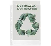 Esselte Buste Perforate Riciclate DeLuxe in PPL Antiriflesso, per Archiviare Documenti in Formato A4, Confezione da 50 Buste Perforate in Plastica Riciclata al 100% e Antiriflesso, 627501