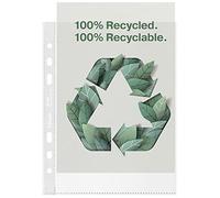 Esselte Buste Perforate Riciclate Office in PPL Antiriflesso, per Archiviare Documenti in Formato A5, Confezione da 100 Buste Perforate in Plastica Riciclata al 100% e Antiriflesso, 627495