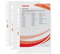 Esselte Buste Perforate Standard, in PPL Antiriflesso, per Archiviare e Conservare Documenti in Formato 22x30 cm, Confezione da 100 Buste, 391007300