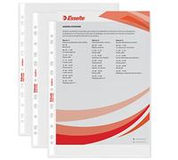 Esselte Buste Perforate Standard, in PPL Antiriflesso, per Archiviare e Conservare Documenti in Formato A4, Confezione da 50 Buste, 395013300