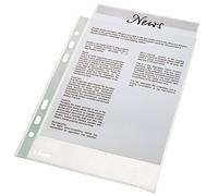 Esselte 23782 Plastic Punched Pocket , Clear Matt Finish, Top Open, 43 Micron Po