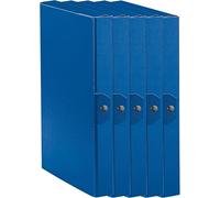 Esselte C24 EUROBOX Cartella Progetti per l'archiviazione, chiusura con bottone, 25 x 35 cm, Dorso 4 cm, Blu, Confezione da 5 pz, 390324050