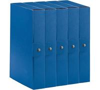 Esselte C26 EUROBOX Cartella Progetti per l'archiviazione, chiusura con bottone, 25 x 35 cm, Dorso 6 cm, Blu, Confezione da 5 pz, 390326050