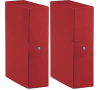 Esselte C28 EUROBOX Cartella per Progetti, 25 x 35 cm, Dorso 8 cm, Rosso, Confezione da 1, 390328160