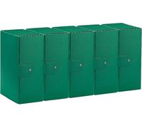 Esselte C35 EUROBOX Cartella Progetti per l'archiviazione, chiusura con bottone, 25 x 35 cm, Dorso 15 cm, Verde, Confezione da 5 pz, 390335180