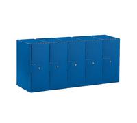 Esselte C35 EUROBOX Cartella Progetti per l'archiviazione, chiusura con bottone, 25 x 35 cm, Dorso 15 cm, Blu, Confezione da 5 pz, 390335050