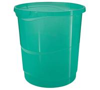 Esselte Cestino per la Spazzatura Impilabile in Plastica, Utilizzabile a Casa e in Ufficio, Gamma Colour'Breeze, Motivo in Rilievo, 14 L - Verde