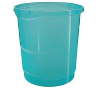 Esselte Cestino per la Spazzatura Impilabile in Plastica, Utilizzabile a Casa e in Ufficio, Gamma Colour'Breeze, Motivo in Rilievo, 14 L - Blu