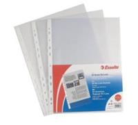 Buste a perforazione universale Esselte Copy Safe Office - 187749 Buste in plastica a foratura universale 22x30 cm con finitura liscia lucida di colore trasparente in confezione da 50 Pz.
