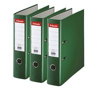 Esselte D75 Essentials 3 Raccoglitori a Leva A4 Dorso 7.5 cm Verde