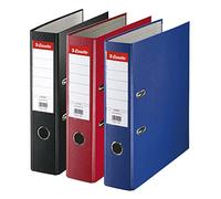 Esselte D75 Essentials, Set di 3 Raccoglitori a Leva Formato A4, Dorso da 7.5 cm, Capacità 500 fogli A4, Senza Custodia, 628327, Assortito