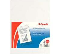 ESSELTE De Luxe Buste Lucide con Apertura a U Confezione da 25 Unità, Trasparente, 22 x 30 cm