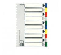 Esselte Divisori in polipropilene 795685 – formato A4 – 5 divisori 10 posizioni