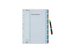 Esselte Rubrica con tasti 1-12 – A4, banda perforata, Mylar rinforzato, cartoncino blu, pagina indice