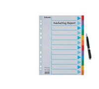 ESSELTE - 100192 - Intercalare cartoncino - 6 tasti colorati - A4- Esselte - 86579 - Conf. da 1 Pz. - 100192