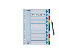 Esselte Multicoloured Polypropylene Dividers Indice a linguetta vuota Polipropilene (PP) Multicolore
