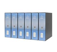 Esselte Dox 1 Registartore A Leva Formato 1 Raccoglitore a Leva Formato Commerciale D8, A4, Azzurro, Confezione da 6 Pezzi
