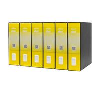 Rexel Esselte Dox 1 Raccoglitore a Leva Formato Commerciale D8, A4, Giallo, Confezione da 6 Pezzi