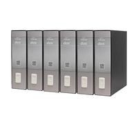 Esselte Dox 1 Raccoglitore a Leva Formato Commerciale D8, A4, Grigio, Confezione da 6 Pezzi