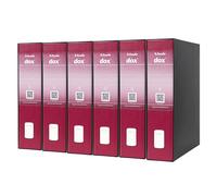 Esselte Dox 2 Raccoglitore a Leva Formato Protocollo D8, A4, Bordeaux, Confezione da 6 Pezzi