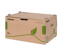 Esselte Ecobox Scatola per archivio e trasporto con coperchio integrato Eco, Apertura frontale, 43.9 x 25.9 x 34 cm, Cartone ondulato riciclato al 100%, Marrone (Ocra), 1 pezzo, 623919