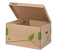 Esselte Ecobox Scatola per archivio e trasporto con coperchio integrato Eco, Apertura superiore, 43.9 x 24.2 x 34.5 cm, Cartone ondulato riciclato al 100%, Marrone (Ocra), 1 pezzo, 623918