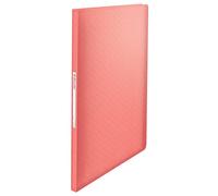 Esselte Espositore Organizer A4 con 60 tasche, Capacità 120 fogli, Utilizzabile a Casa e in Ufficio, Gamma Colour'Breeze, Motivo in Rilievo, 21 mm x 310 mm x 235 mm - Corallo
