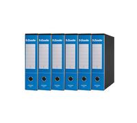 Esselte ESSENTIALS G75 Registratore con Custodia, con Meccanismo a Leva, in Formato Protocollo, 23x33cm, con Dorso da 8 cm, Azzurro, Conf.da 6 pezzi, 390775800