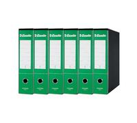 Esselte ESSENTIALS G75 Registratore con Custodia, con Meccanismo a Leva, in Formato Protocollo, 23x33cm, con Dorso da 8 cm, Verde, Conf.da 6 pezzi, 390775180