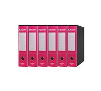 Esselte ESSENTIALS G75 Registratore con Custodia, con Meccanismo a Leva, in Formato Protocollo, 23x33cm, con Dorso da 8 cm, Fucsia, Conf.da 6 pezzi, 390775900
