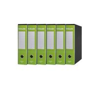 Esselte ESSENTIALS G75 Registratore con Custodia, con Meccanismo a Leva, in Formato Protocollo, 23x33cm, con Dorso da 8 cm, Verde Chiaro, Conf.da 6 pezzi, 390775600