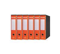 Esselte ESSENTIALS G75 Registratore con Custodia, con Meccanismo a Leva, in Formato Protocollo, 23x33cm, con Dorso da 8 cm, Arancione, Conf.da 6 pezzi, 390775200
