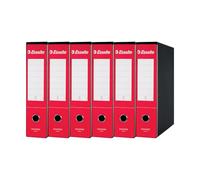 Esselte ESSENTIALS G75 Registratore con Custodia, con Meccanismo a Leva, in Formato Protocollo, 23x33cm, con Dorso da 8 cm, Rosso, Conf.da 6 pezzi, 390775160